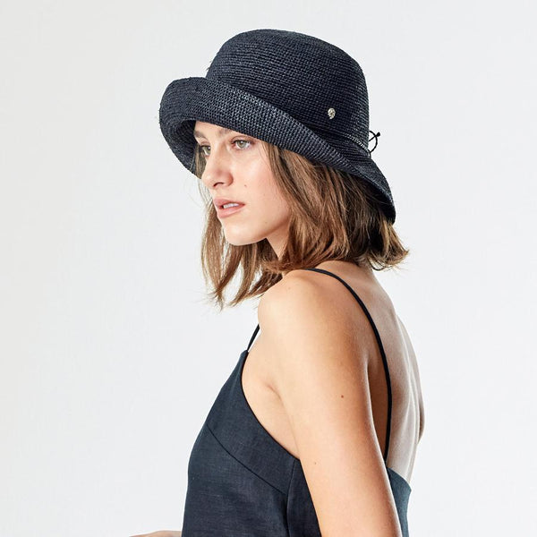 Helen Kaminski Provence 8 Hat Turn Up Brim Charcoal