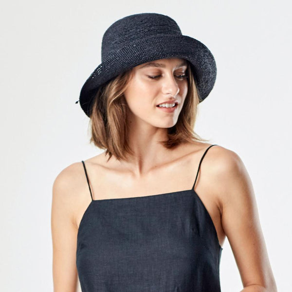 Helen Kaminski Provence 8 Hat Turn Up Brim Charcoal