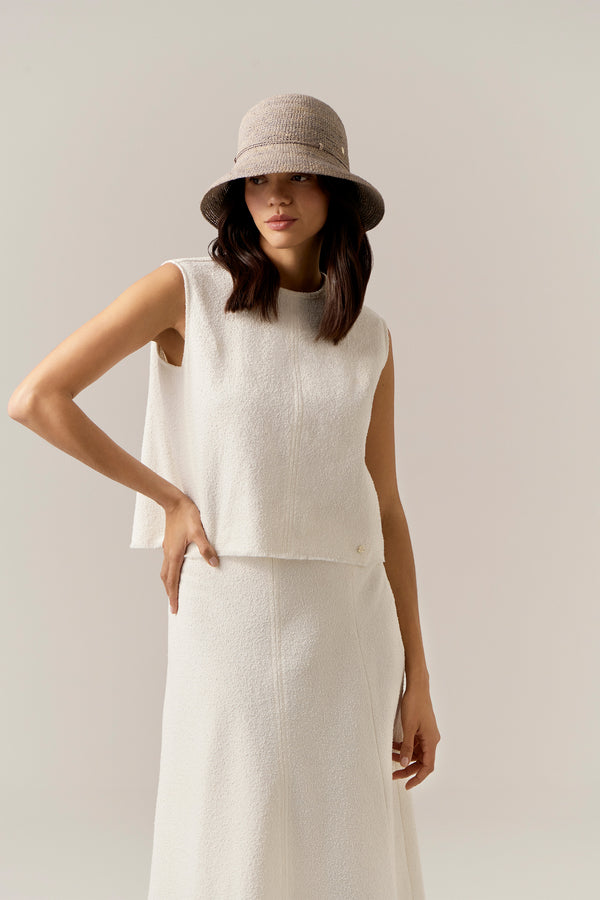 Helen Kaminski Provence 8 Hat Turn Up Brim Eclipse Melange