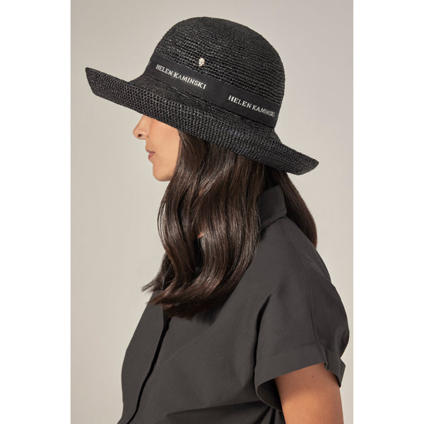 Helen Kaminski Provence Logo 10 Hat Turn Up Brim Charcoal
