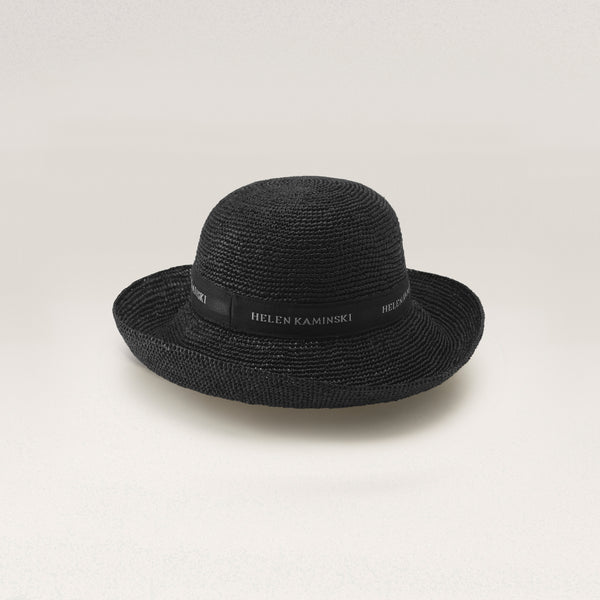 Helen Kaminski Provence Logo 10 Hat Turn Up Brim Charcoal