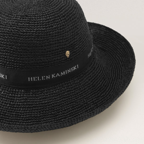 Helen Kaminski Provence Logo 10 Hat Turn Up Brim Charcoal