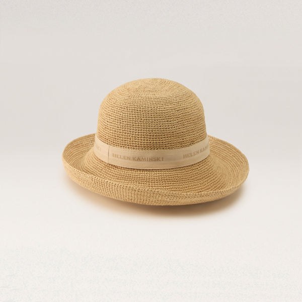 Helen Kaminski Provence Logo 10 Hat Turn Up Brim Natural