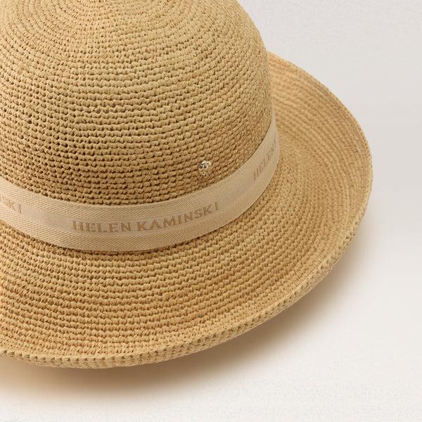 Helen Kaminski Provence Logo 10 Hat Turn Up Brim Natural