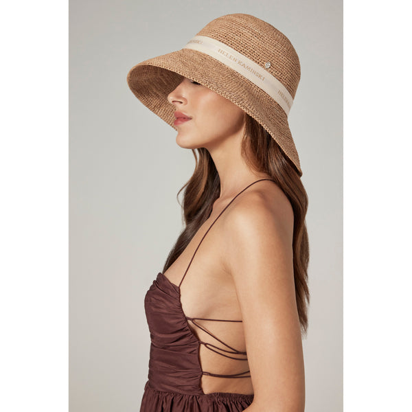 Helen Kaminski Provence Logo 10 Hat Turn Up Brim Nougat