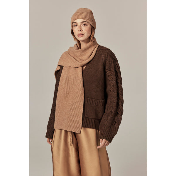Helen Kaminski Reese Cashmere Scarf Knitwear Scarf Camel