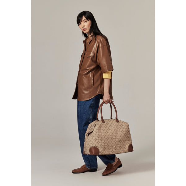 Helen Kaminski River Jacquard Overnighter Bag Overnighter Jacquard Latte/Cuoio