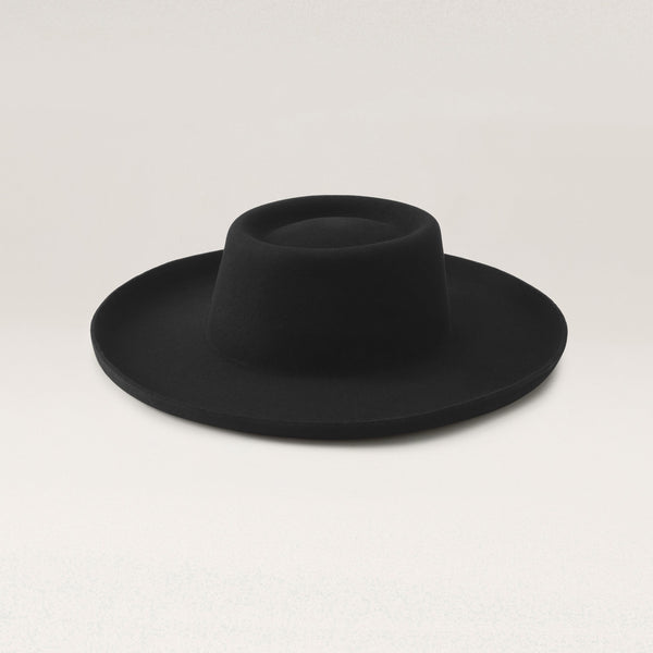 Helen Kaminski Skylar Conscious Wool Boater Hat Boater Black