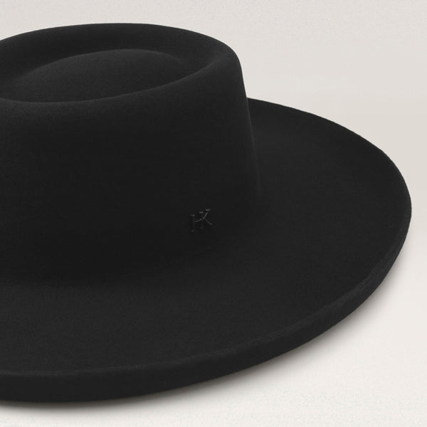 Helen Kaminski Skylar Conscious Wool Boater Hat Boater Black