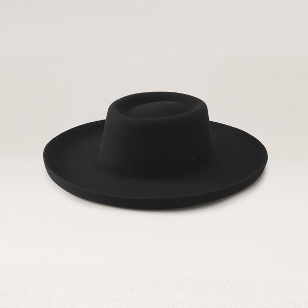 helen kaminski Skylar Conscious Wool Boater Hat Boater Black