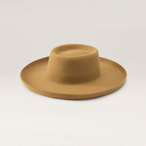 Helen Kaminski Skylar Conscious Wool Boater Hat Boater Camel