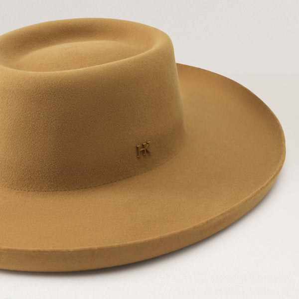 Helen Kaminski Skylar Conscious Wool Boater Hat Boater Camel