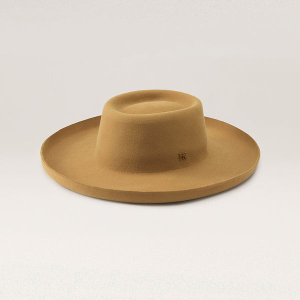 helen kaminski Skylar Conscious Wool Boater Hat Boater Camel