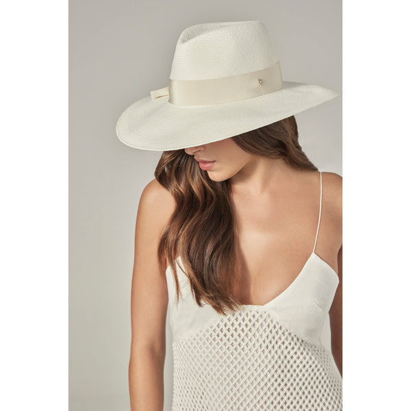 Helen Kaminski Vitoria Wide Brim Hat Fedora Chalk/Oyster