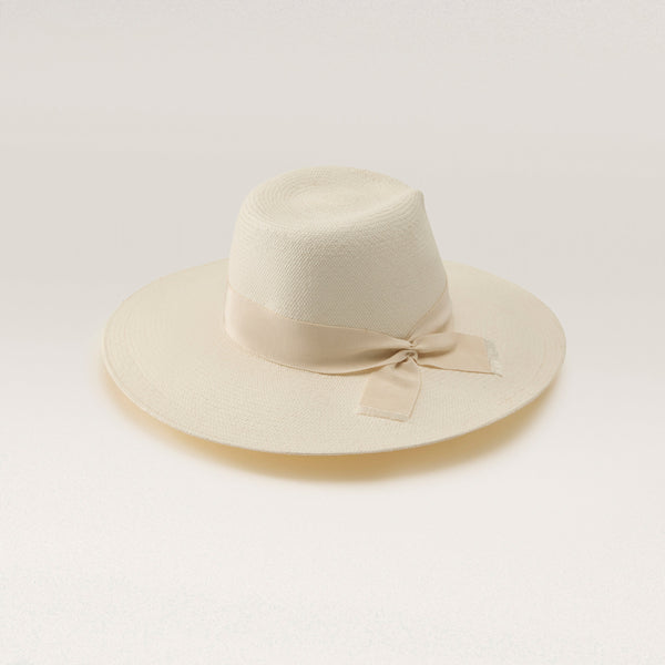 Helen Kaminski Vitoria Wide Brim Hat Fedora Chalk/Oyster