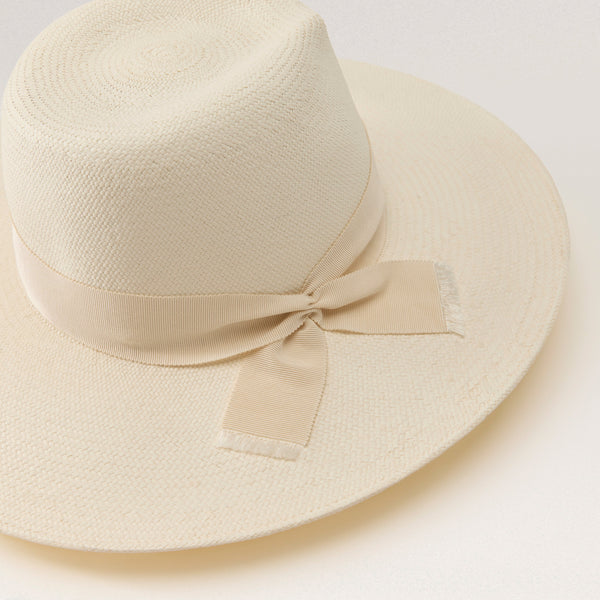 Helen Kaminski Vitoria Wide Brim Hat Fedora Chalk/Oyster
