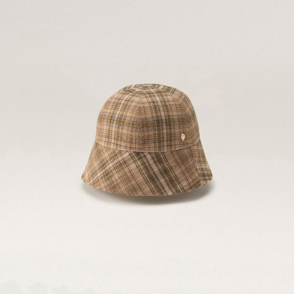 helen kaminski Zahara Check Cloche Hat Cloche Camel