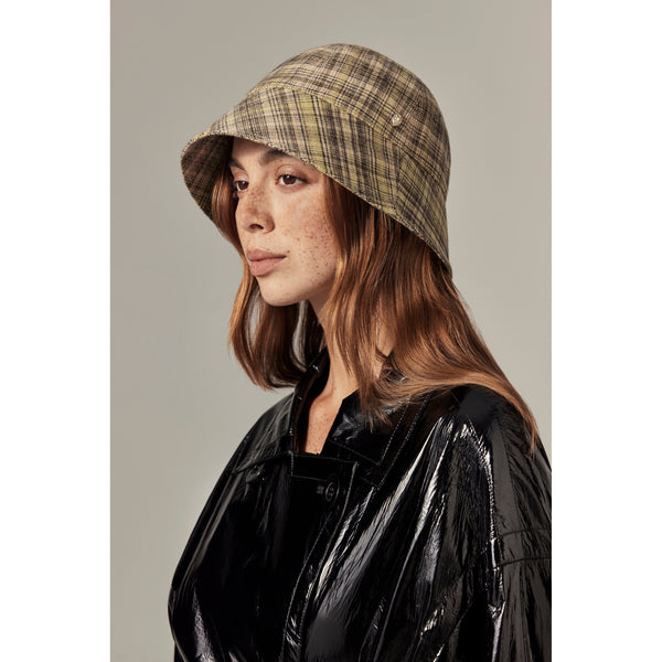 Helen Kaminski Zahara Check Cloche Hat Cloche Chartreuse