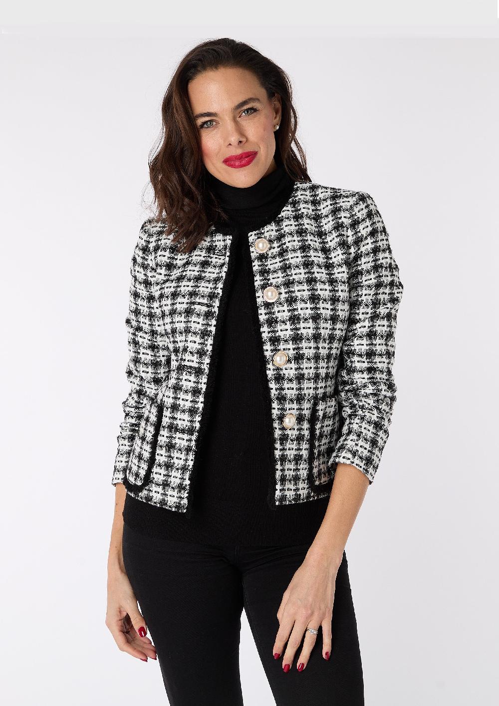 helene berman Alex Signature Jacket with Pearl Button and Sparkle Thread Detail - sizes 8 10 12
