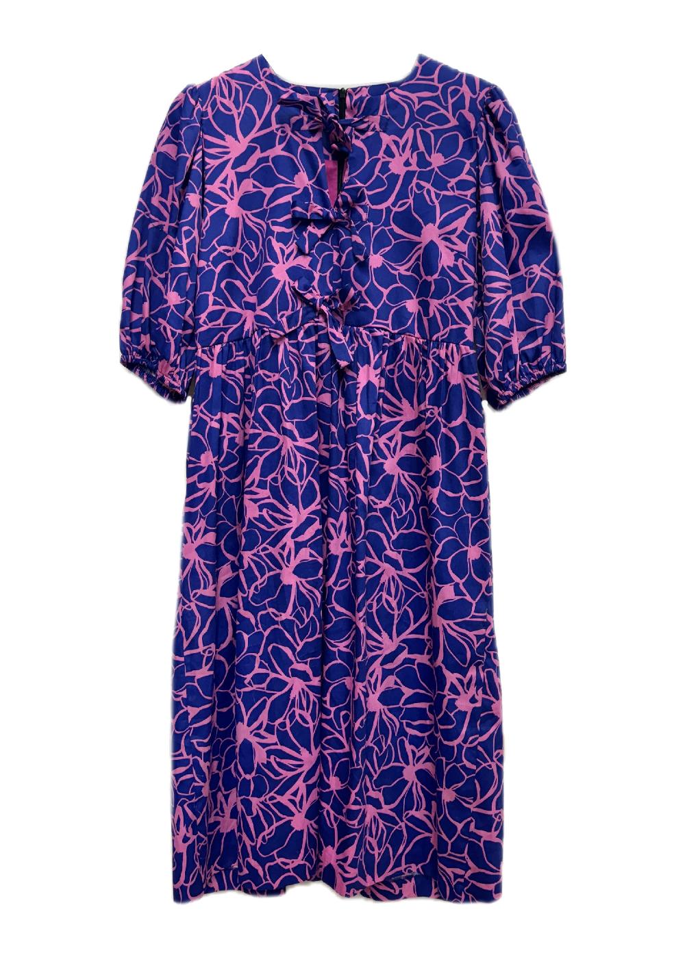 helene berman Alex V-neck Dress with Front Bow Tie Details - size 10