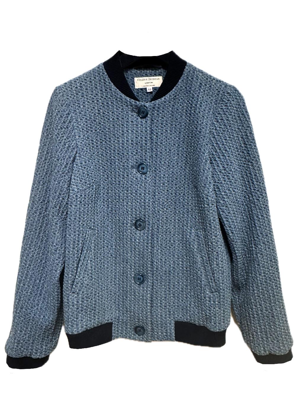 helene berman Donna Textured Cotton-Rich Bomber - size 10