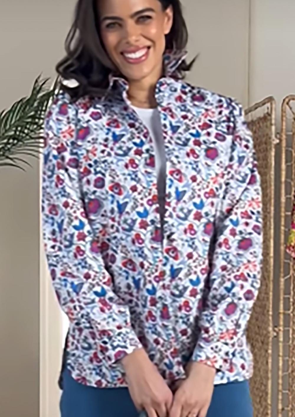 Helene Berman Grace Easy-Wear Lightweight Jacket Made With Liberty Fabric - Size 12