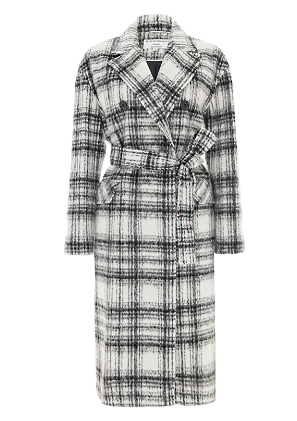 Helene Berman Carol Easy Wear Check Coat - Size XS