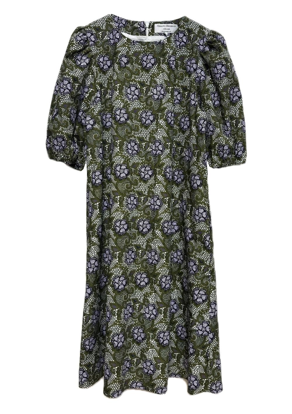 helene berman Lisa Easy-Wear Printed Cotton Dress - size 10
