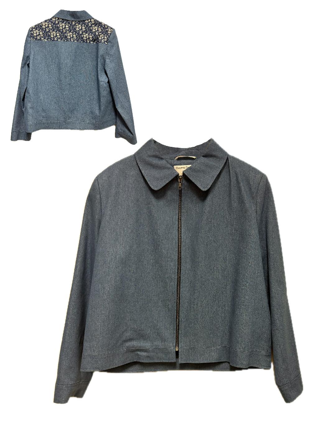 helene berman Ophelia Easy-wear Jacket with Floral Back Yoke Print - size M/L