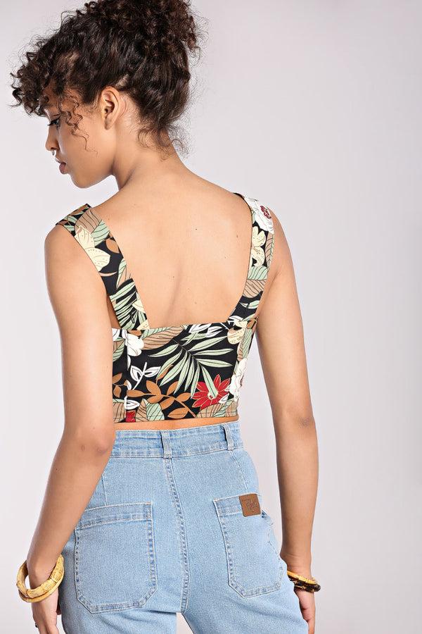 Hell Bunny Adelaida Crop Top Black