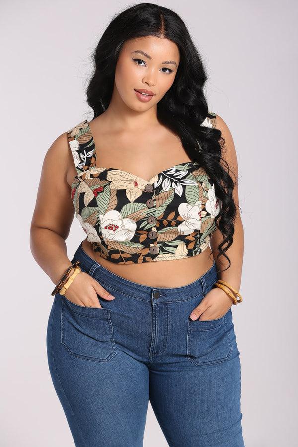 Hell Bunny Adelaida Crop Top Black