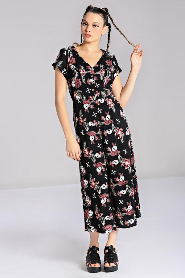 Hell Bunny Alani Jumpsuit Black/Red