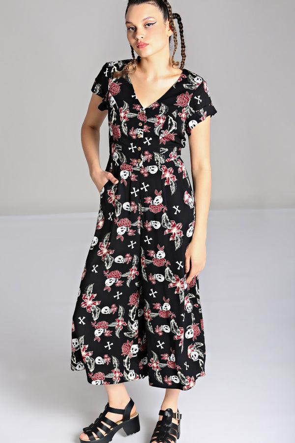 hell bunny Alani Jumpsuit Black/Red