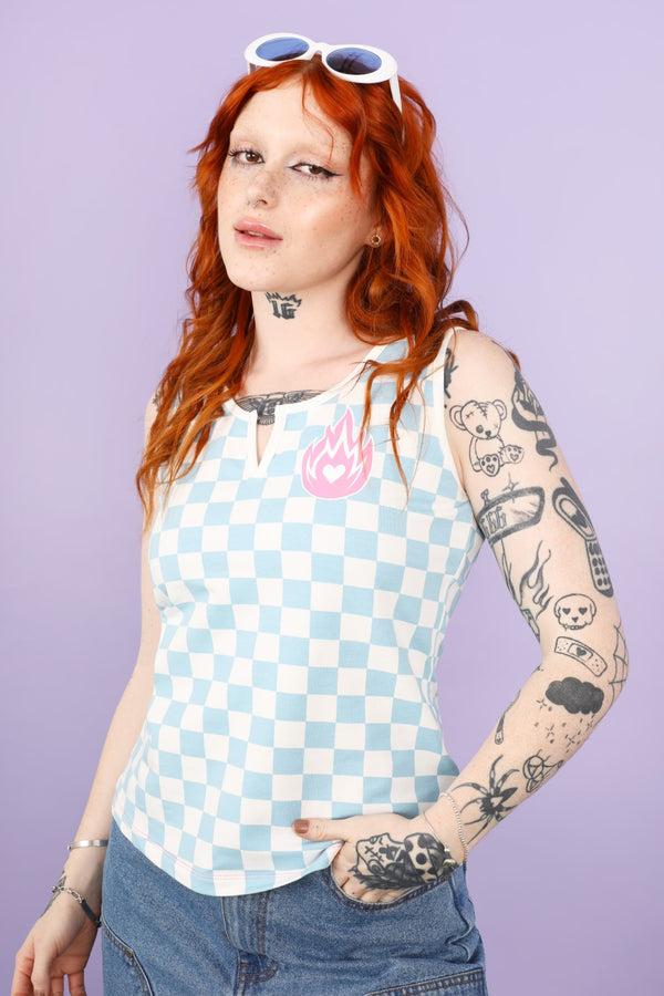 hell bunny Alexis Top Blue