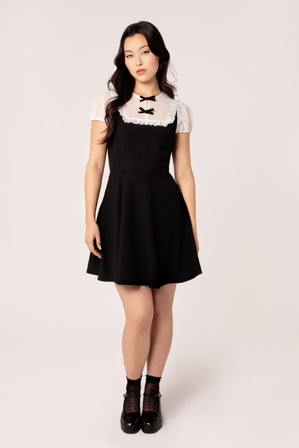 hell bunny Alice Dress Black/White