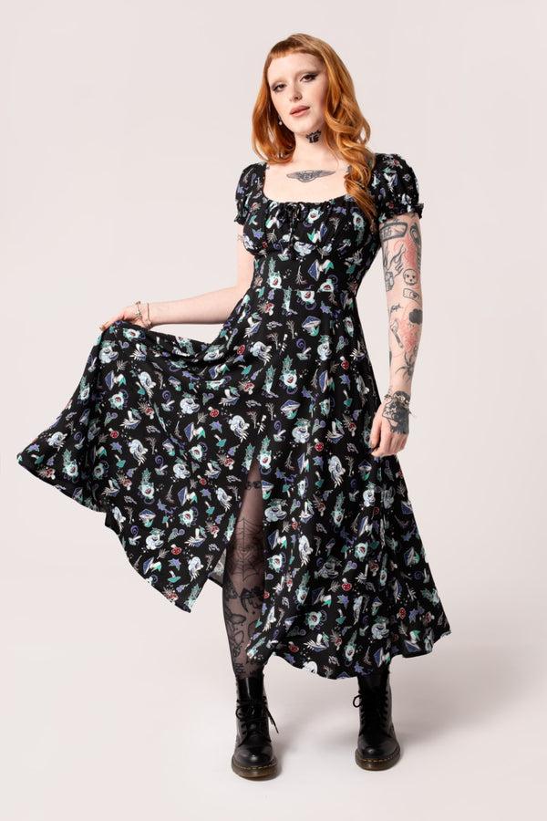 Hell Bunny Amanita Midi Dress Black