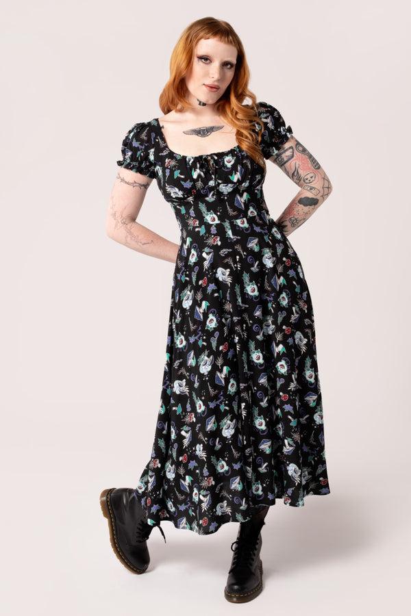 hell bunny Amanita Midi Dress Black