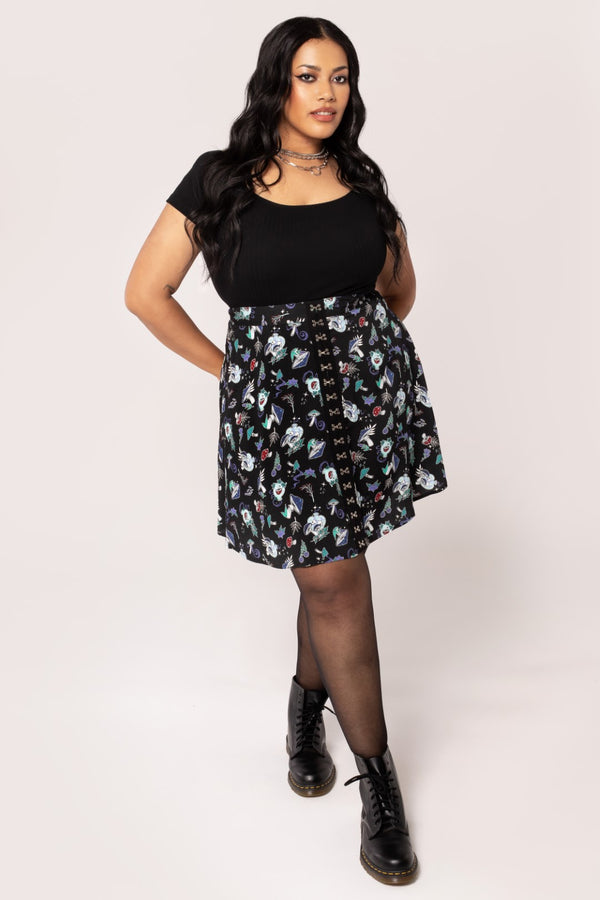 Hell Bunny Amanita Skirt Black