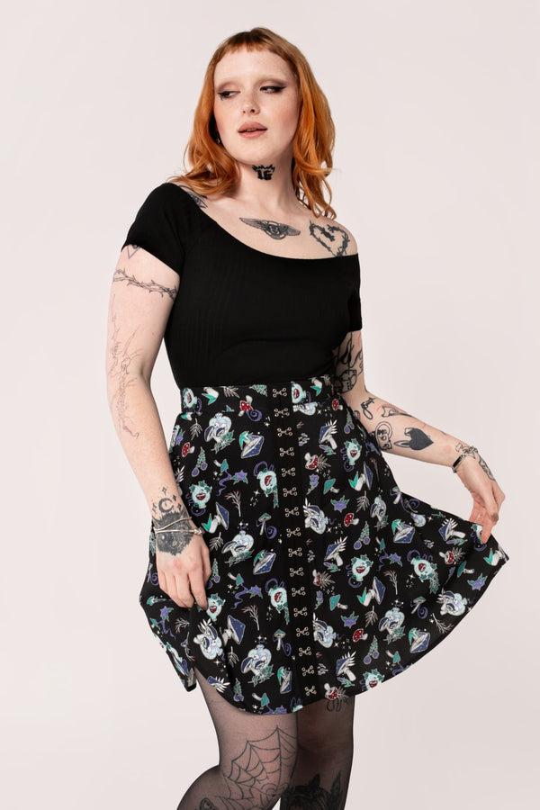 hell bunny Amanita Skirt Black
