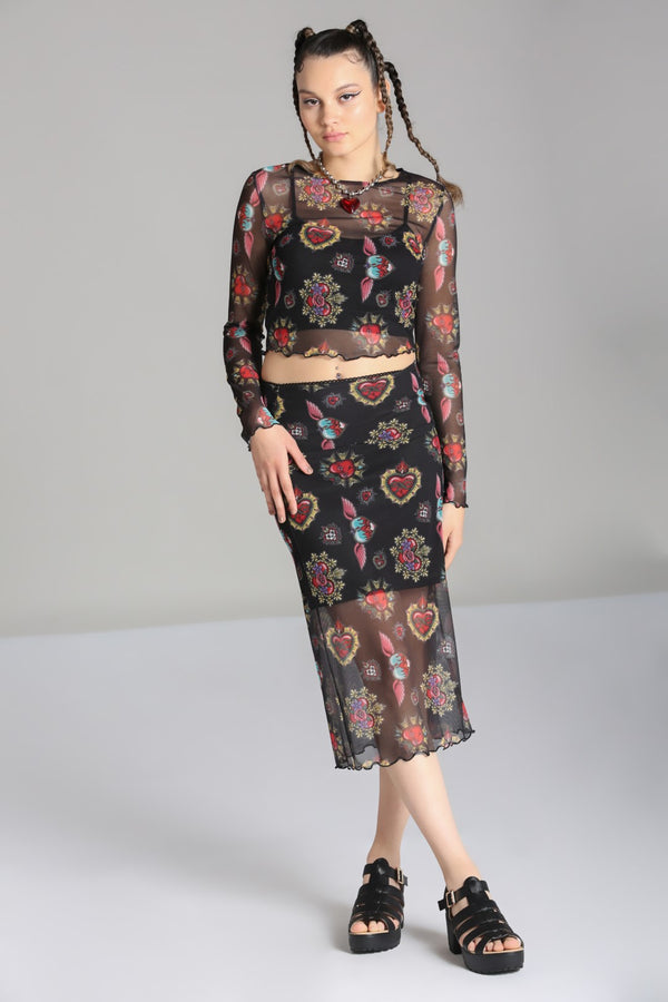 Hell Bunny Amias Mesh Skirt Black