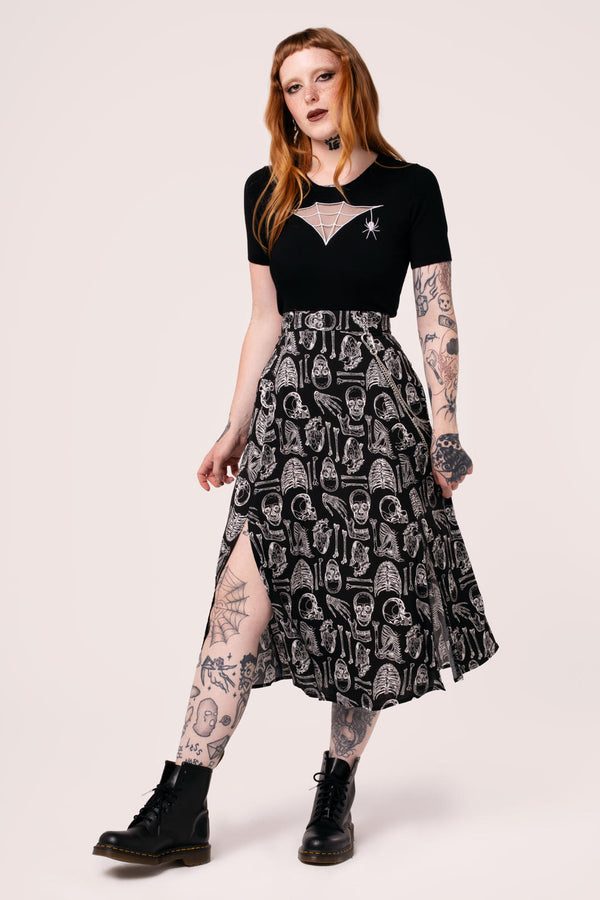 hell bunny Anatomy Skirt Black