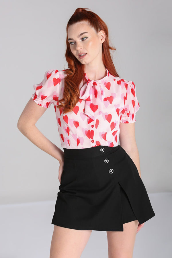 hell bunny Aphrodite Blouse Pink