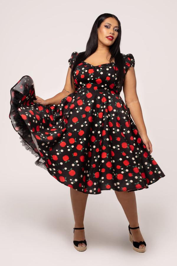 Hell Bunny Apple Pie Dress Black