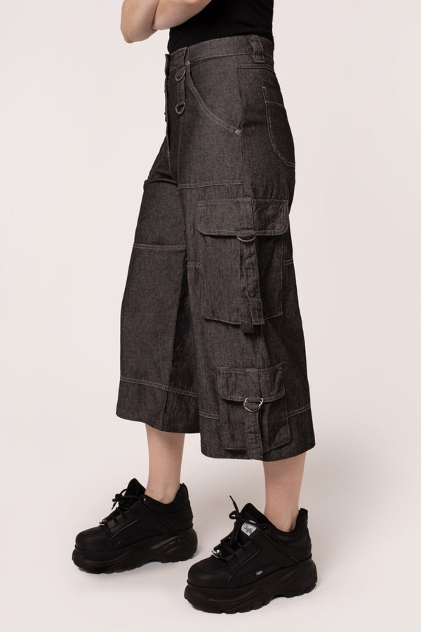 Hell Bunny Ash Cropped Jeans Grey