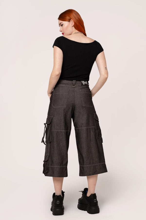 Hell Bunny Ash Cropped Jeans Grey