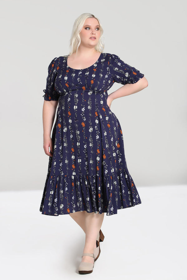 Hell Bunny Asta Maxi Dress Blue
