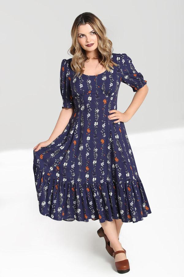 hell bunny Asta Maxi Dress Blue