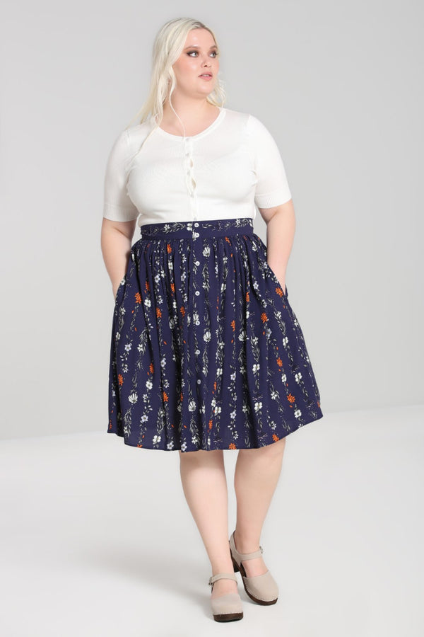 Hell Bunny Asta Skirt Blue