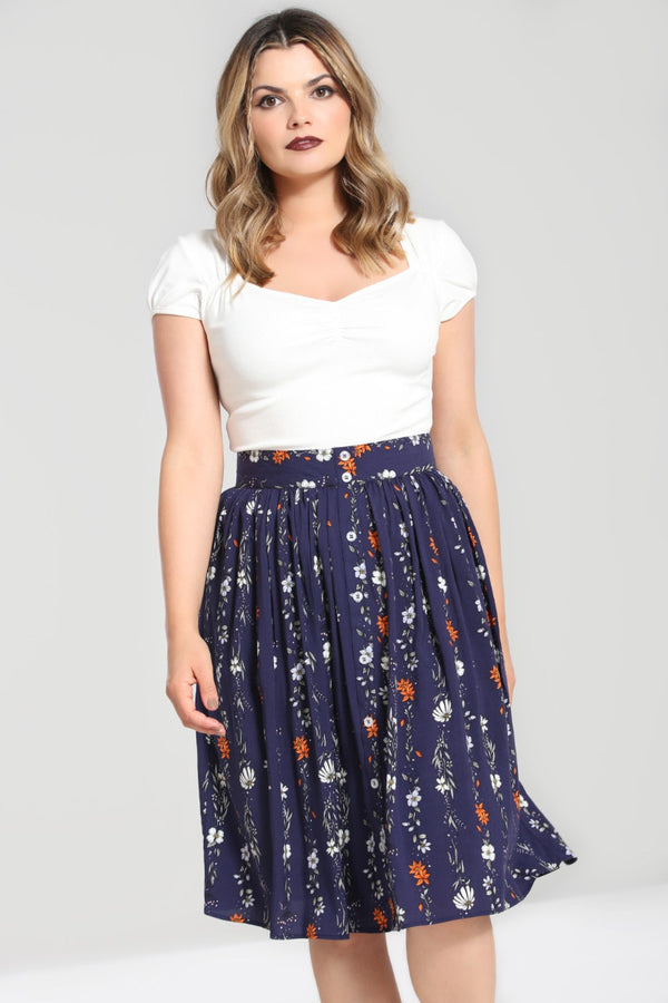 Hell Bunny Asta Skirt Blue