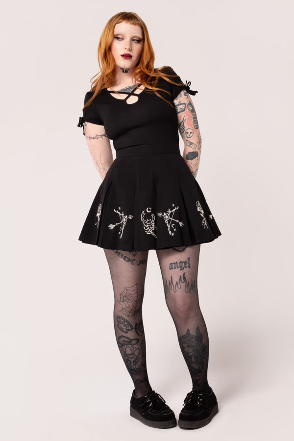 Hell Bunny Astrology Skirt Black